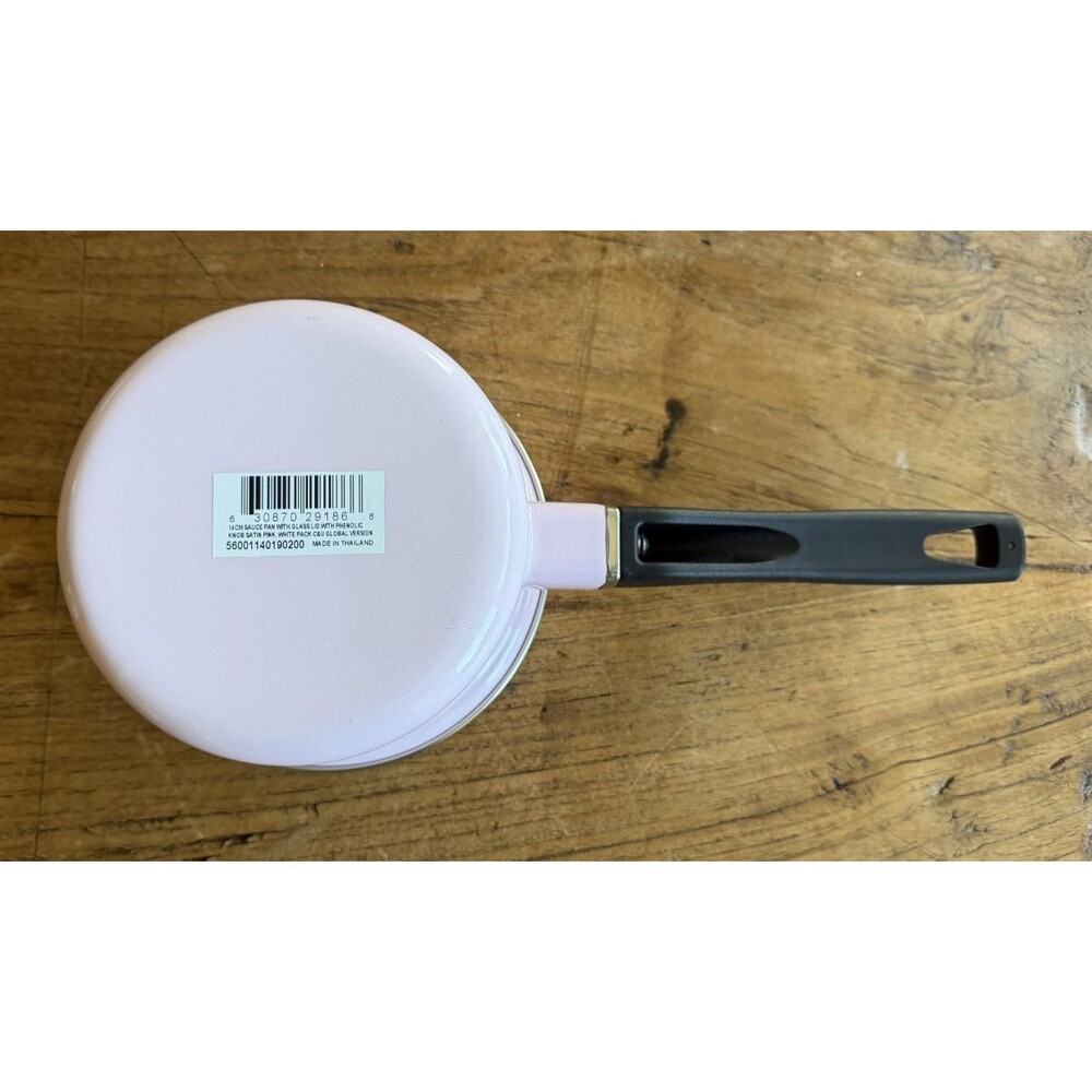 Le Creuset Enamel on Steel Saucepan with glass lid 5.5 in 1.5 qt Satin Pink NEW - Picture 10 of 16